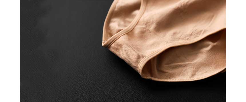 Women's boobs, belly button, undergarments, pan