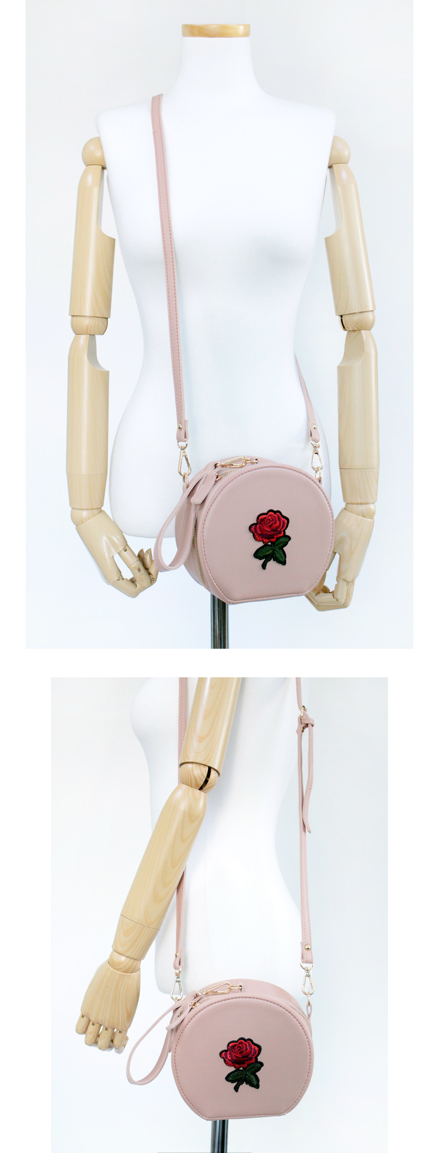 New Rose embroidered Tambourine mini cross back 3c