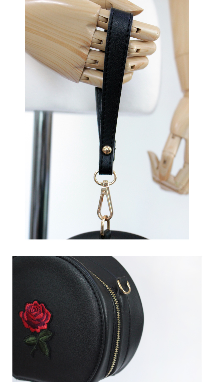 New Rose embroidered Tambourine mini cross back 3c