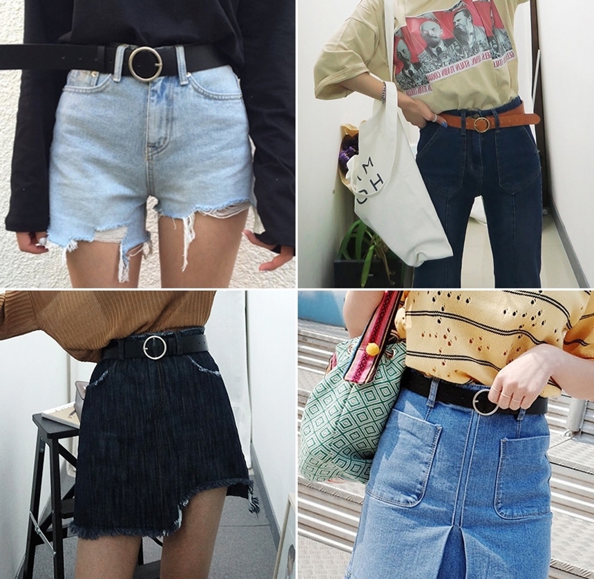 Silver ring Women's belt Casual Stylish easy to