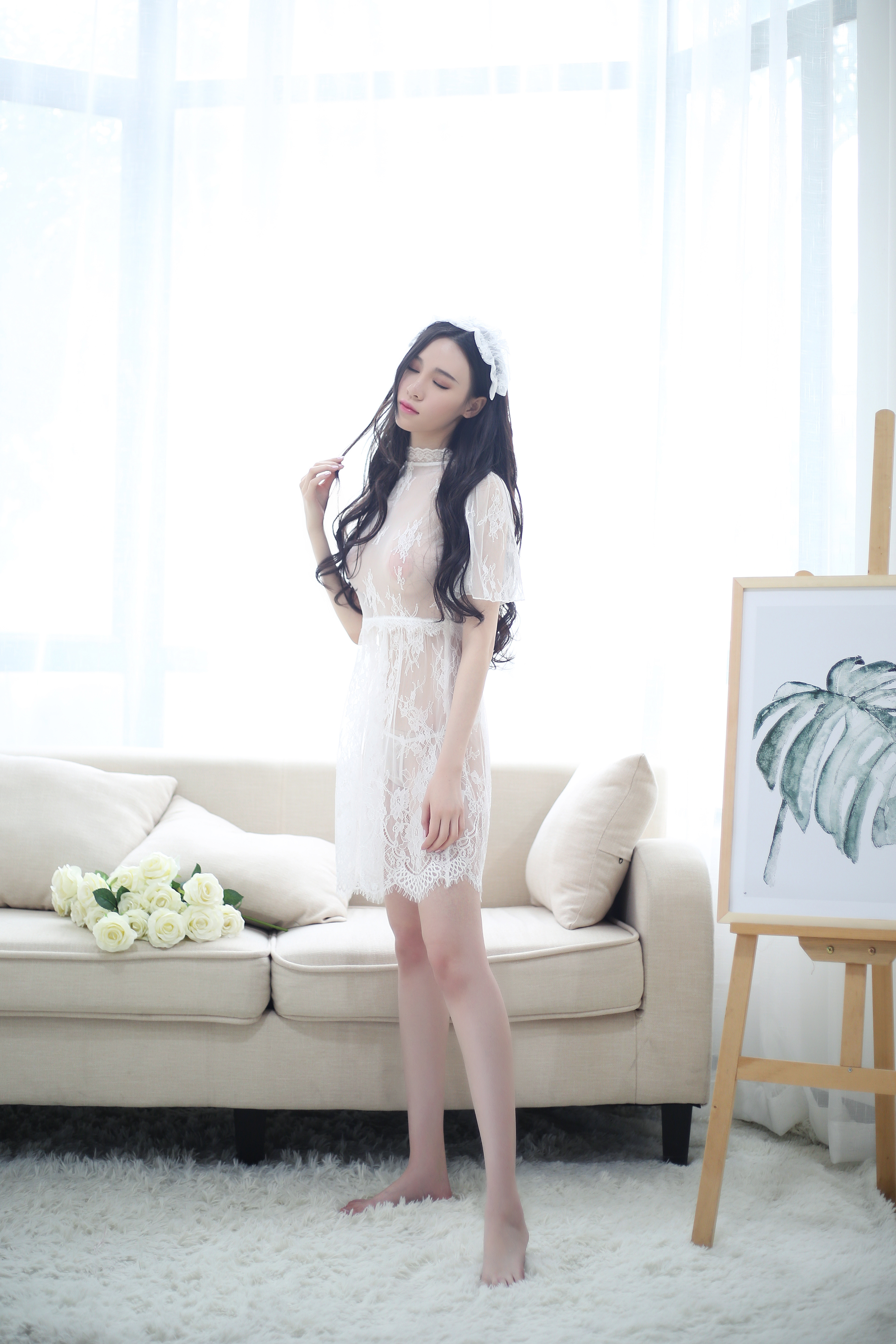 NEW SEXY LINGERIE White race goddess slip Unique i