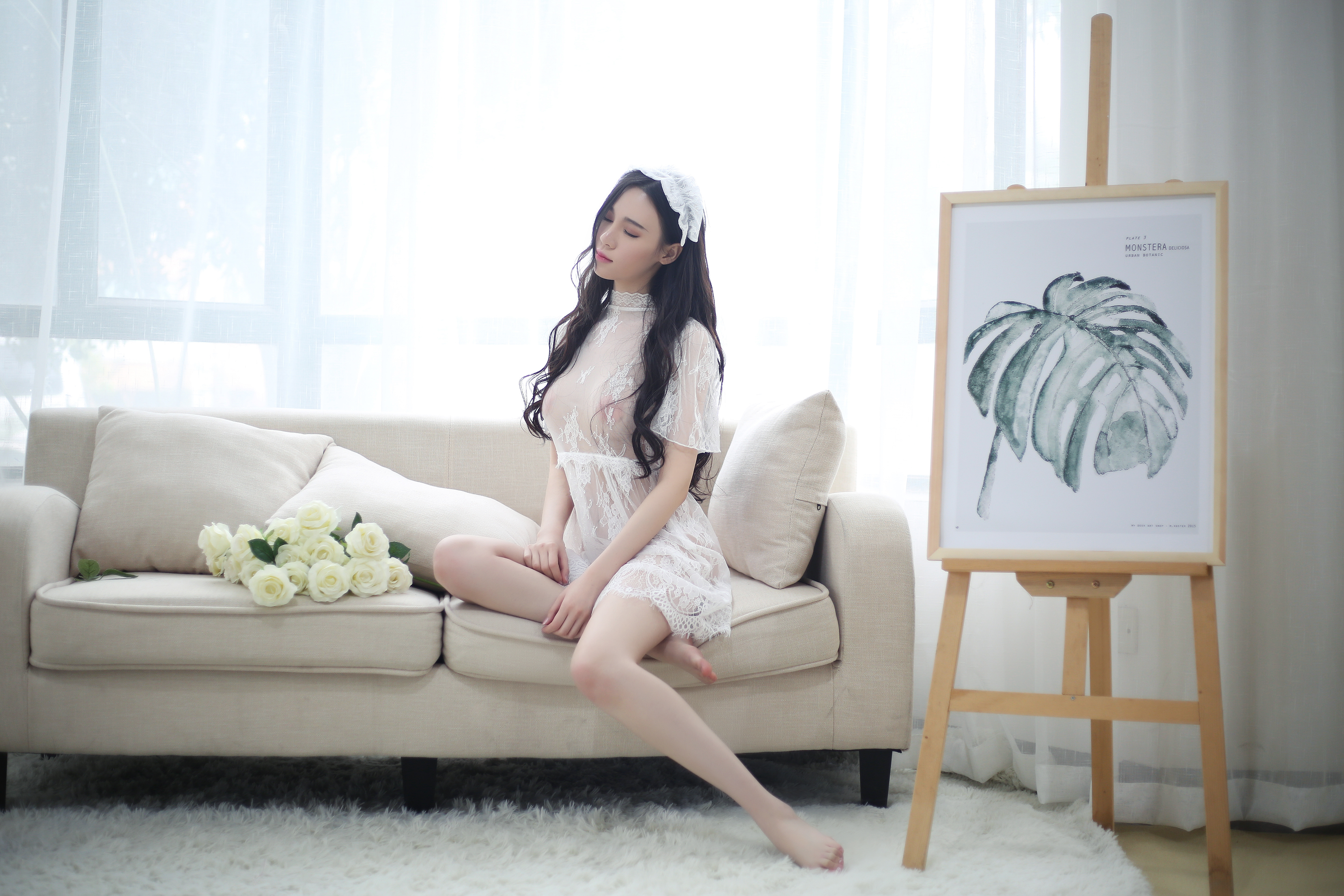 NEW SEXY LINGERIE White race goddess slip Unique i