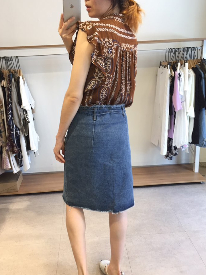 Denim Skirt Ribbon straps Zipper Cheeky Pretty you