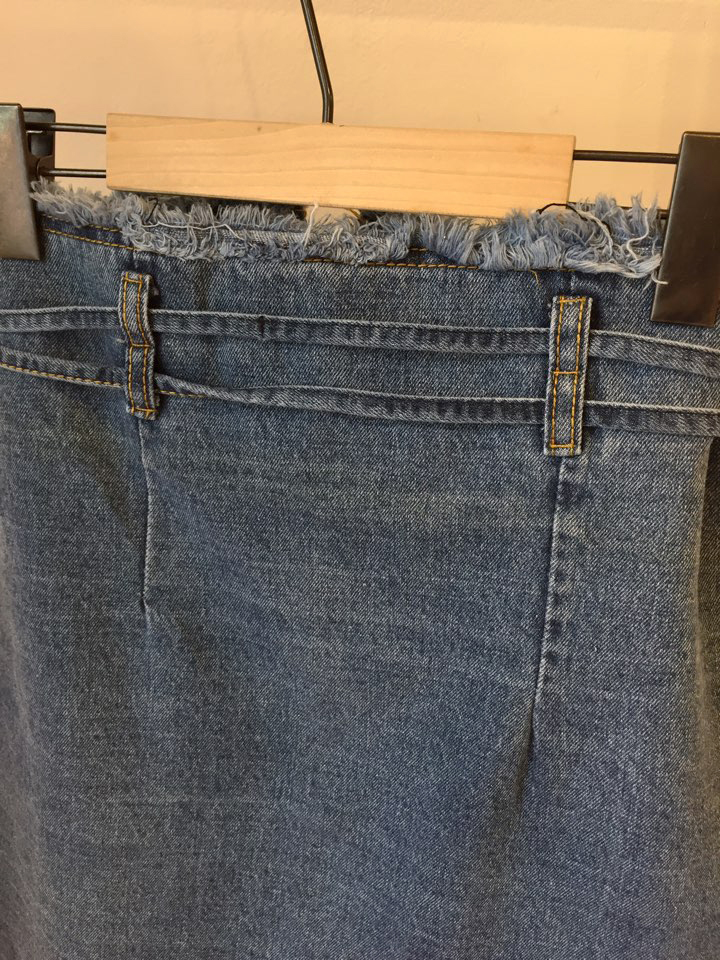 Denim Skirt Ribbon straps Zipper Cheeky Pretty you