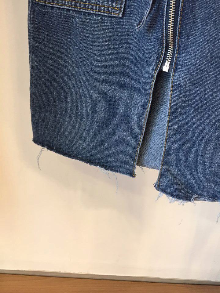 Denim Skirt Ribbon straps Zipper Cheeky Pretty you