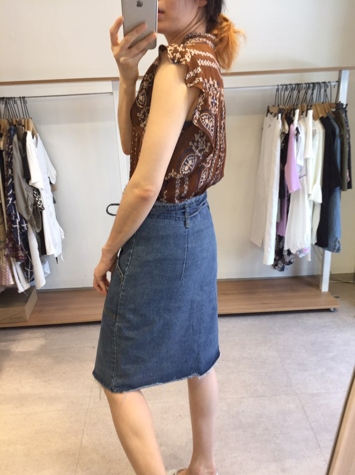 Denim Skirt Ribbon straps Zipper Cheeky Pretty you
