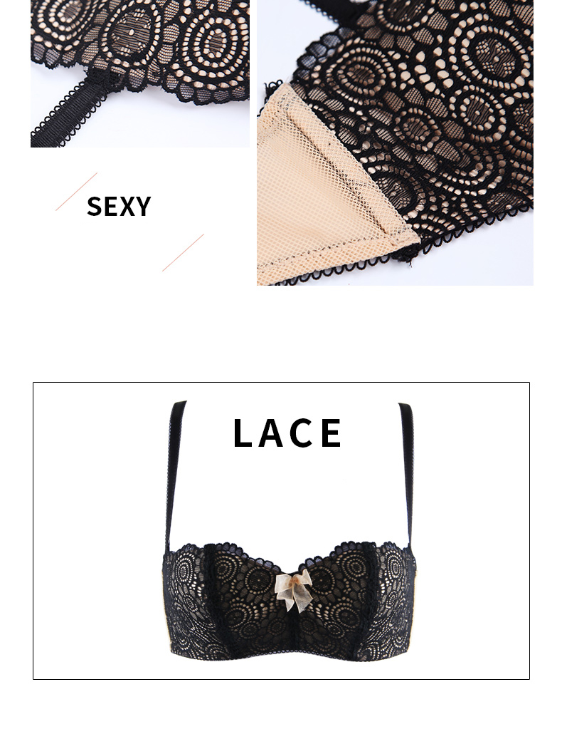 NOWIYE half cup BC cup push-up lace bra panties se