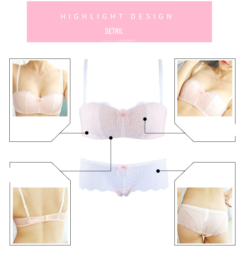 NOWIYE half cup BC cup push-up lace bra panties se