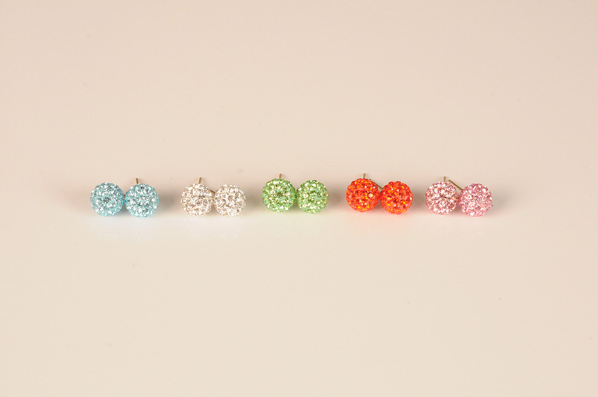 Mirror Ball Cubic Earring 14k 14K Ball Clay Ball S