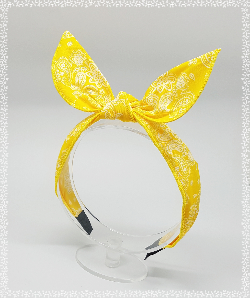 New Wire Ribbon Hair Band Bandana Headband Girls W