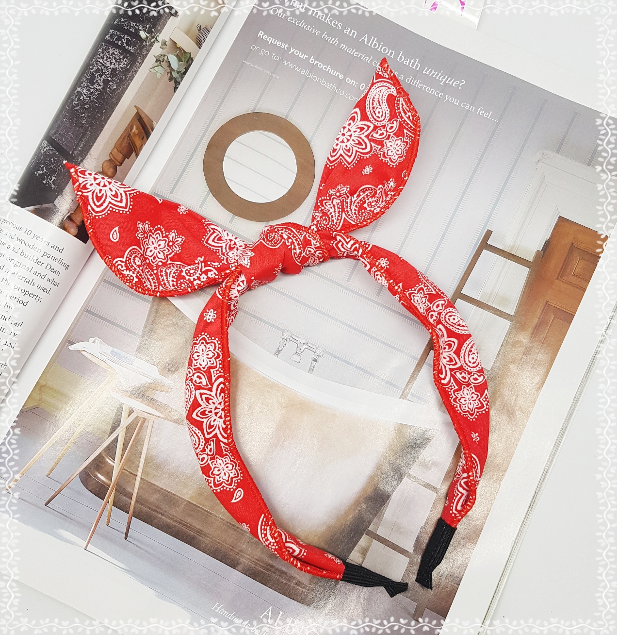 New Wire Ribbon Hair Band Bandana Headband Girls W