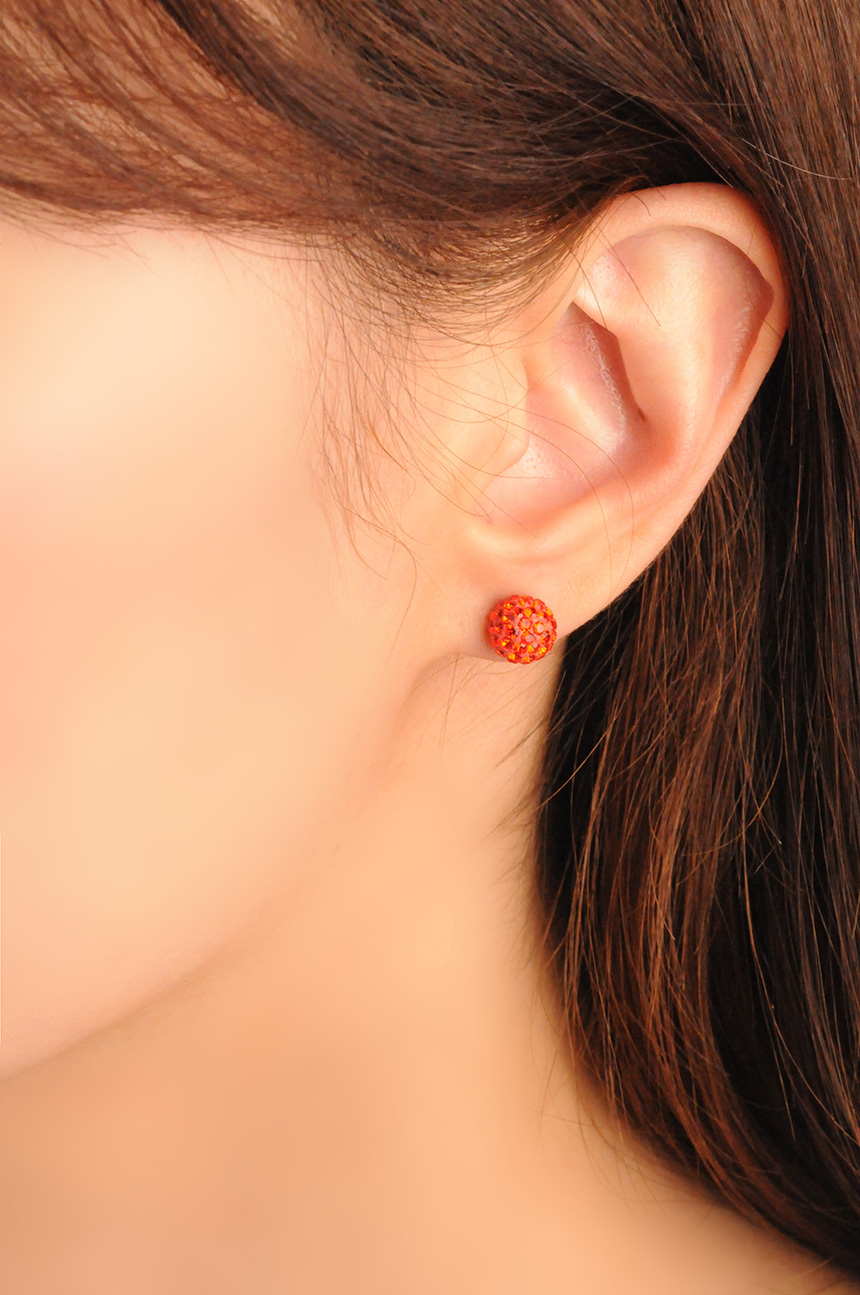 Mirror Ball Cubic Earring 14k 14K Ball Clay Ball S