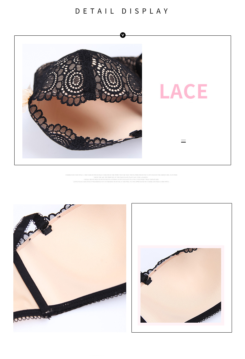 NOWIYE half cup BC cup push-up lace bra panties se