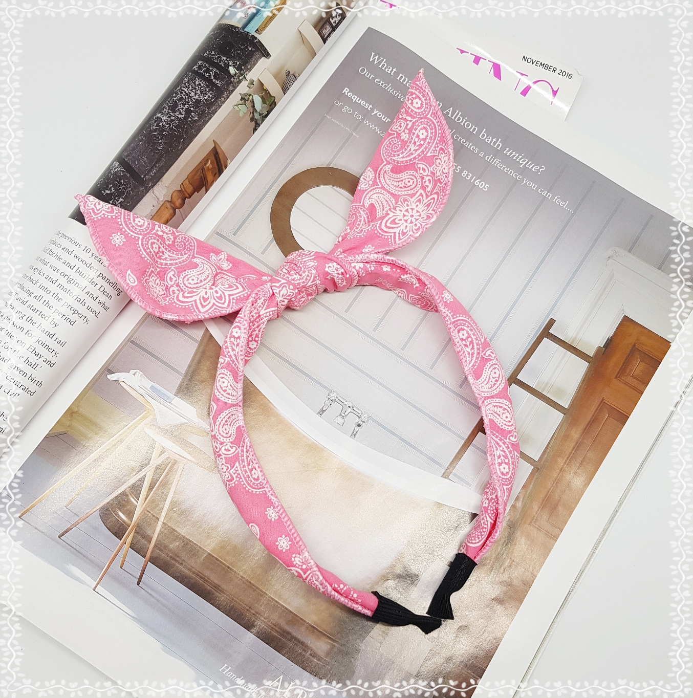 New Wire Ribbon Hair Band Bandana Headband Girls W