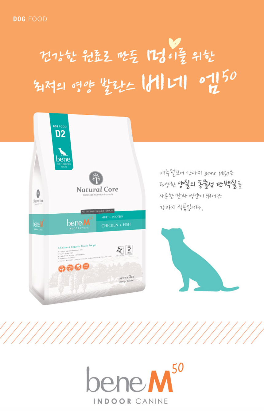 NEW PET DOG FEED BENE M50 10kg Small particle orga