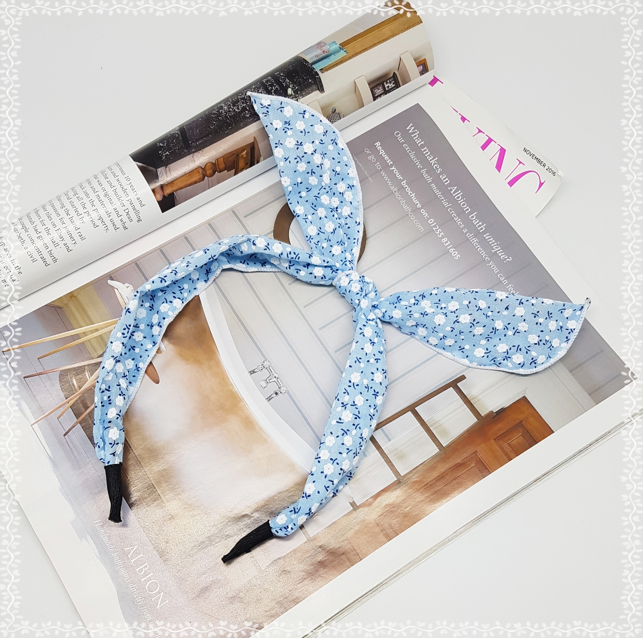 New Wire Ribbon Hair Band Bandana Headband Girls W