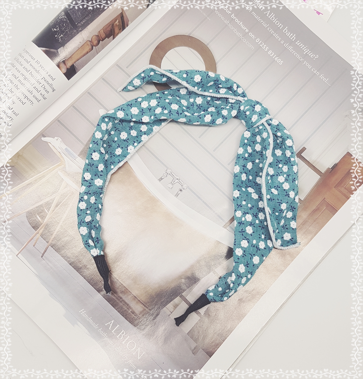 New Wire Ribbon Hair Band Bandana Headband Girls W