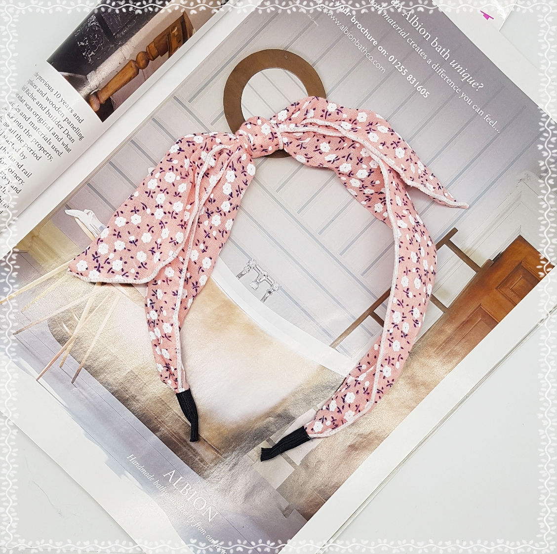 New Wire Ribbon Hair Band Bandana Headband Girls W