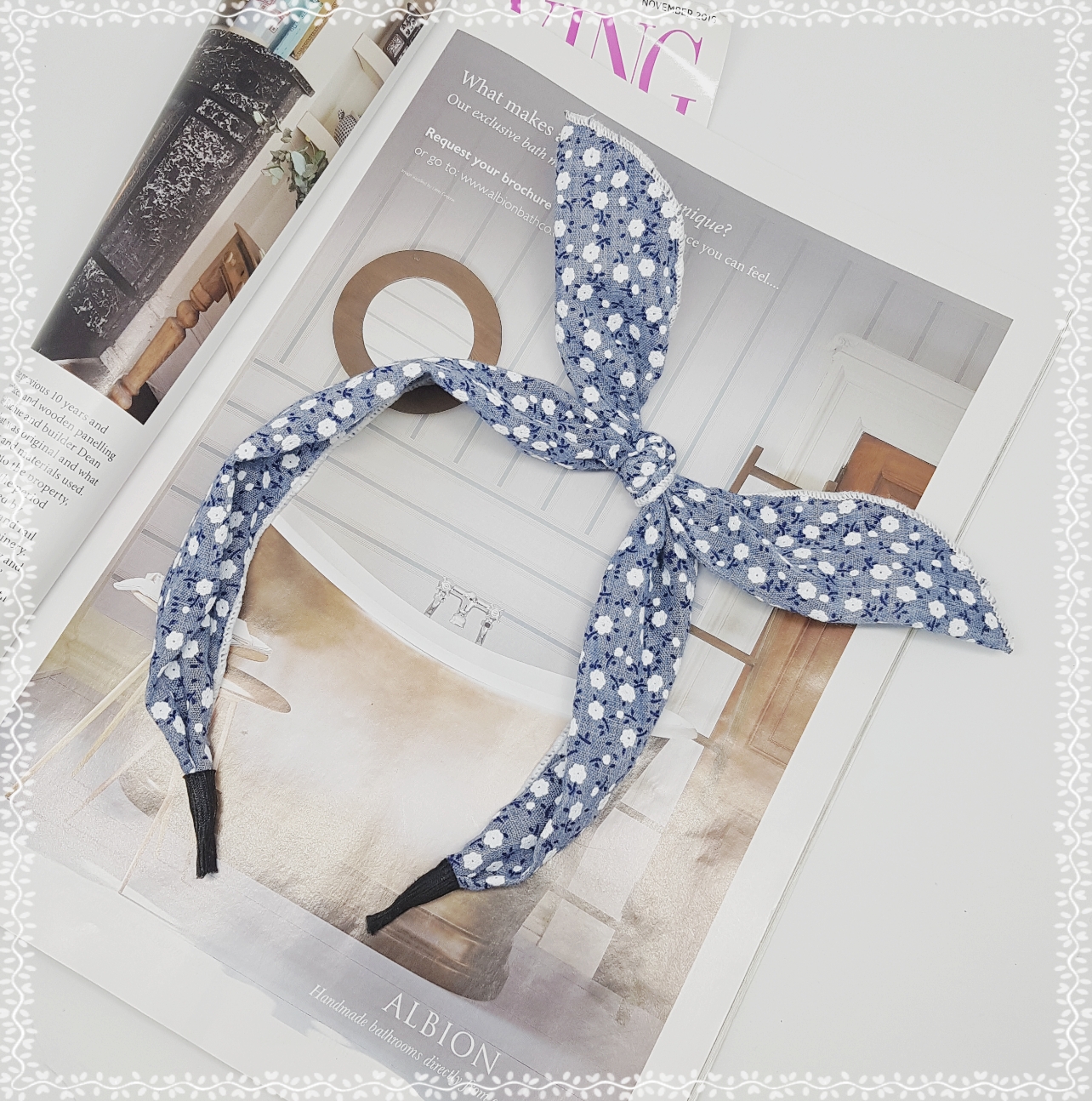 New Wire Ribbon Hair Band Bandana Headband Girls W