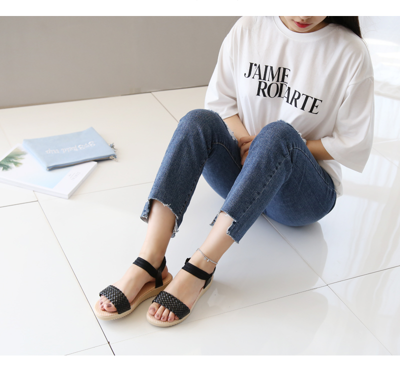 New twist strap Mary Jane sandals Daily Flat 3cm