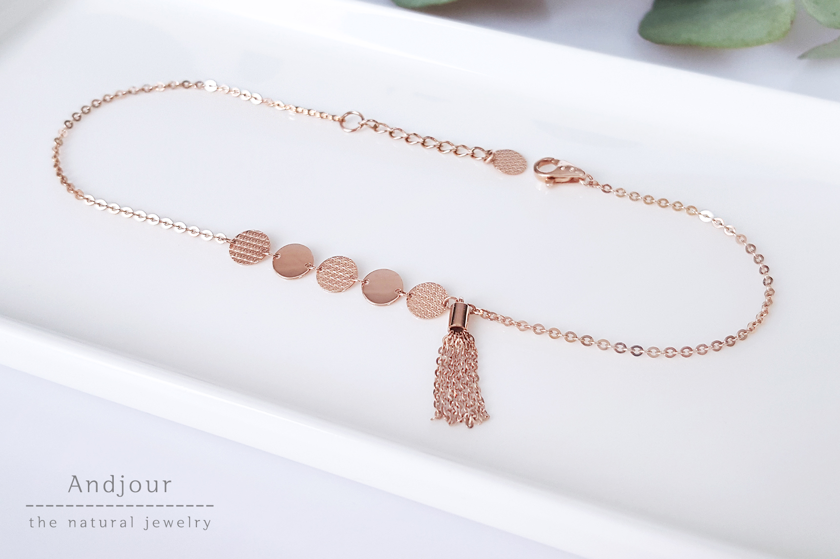 New 14K 18K woman wristband gold tassel chain summ