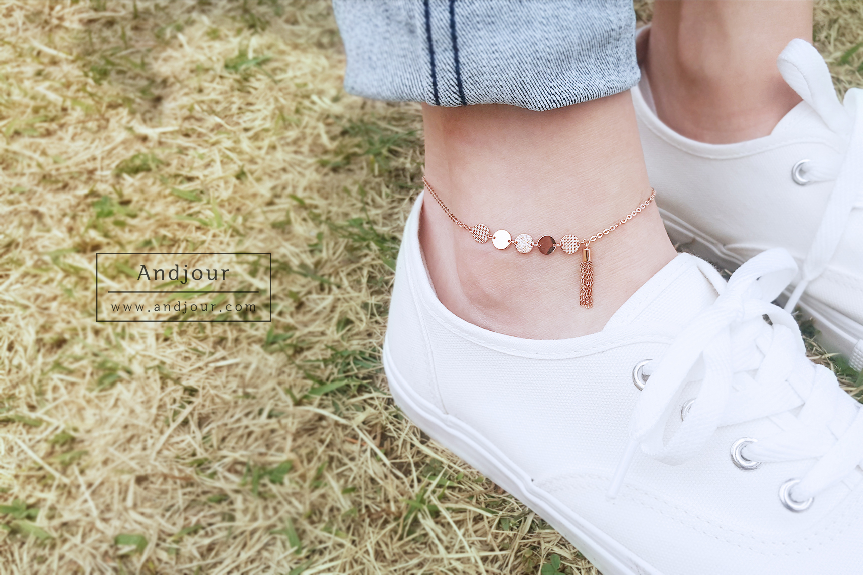 New 14K 18K woman wristband gold tassel chain summ