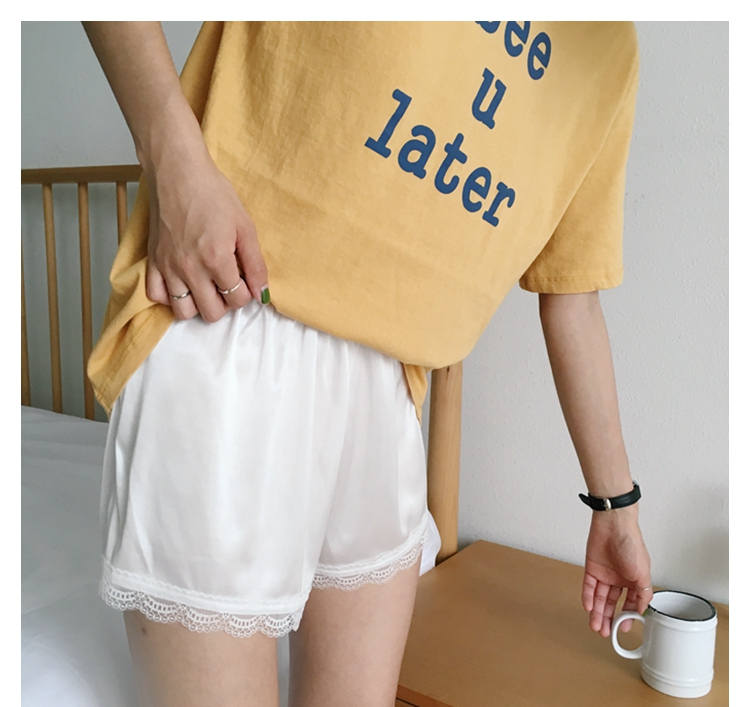 Seamless Shorts Lace Satin Uniform Inner Underwear