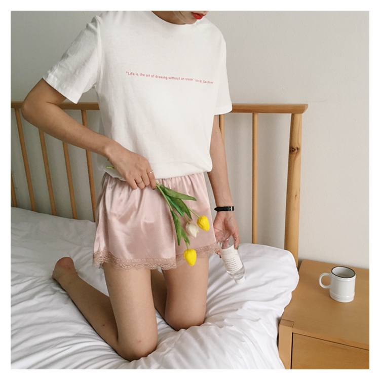 Seamless Shorts Lace Satin Uniform Inner Underwear