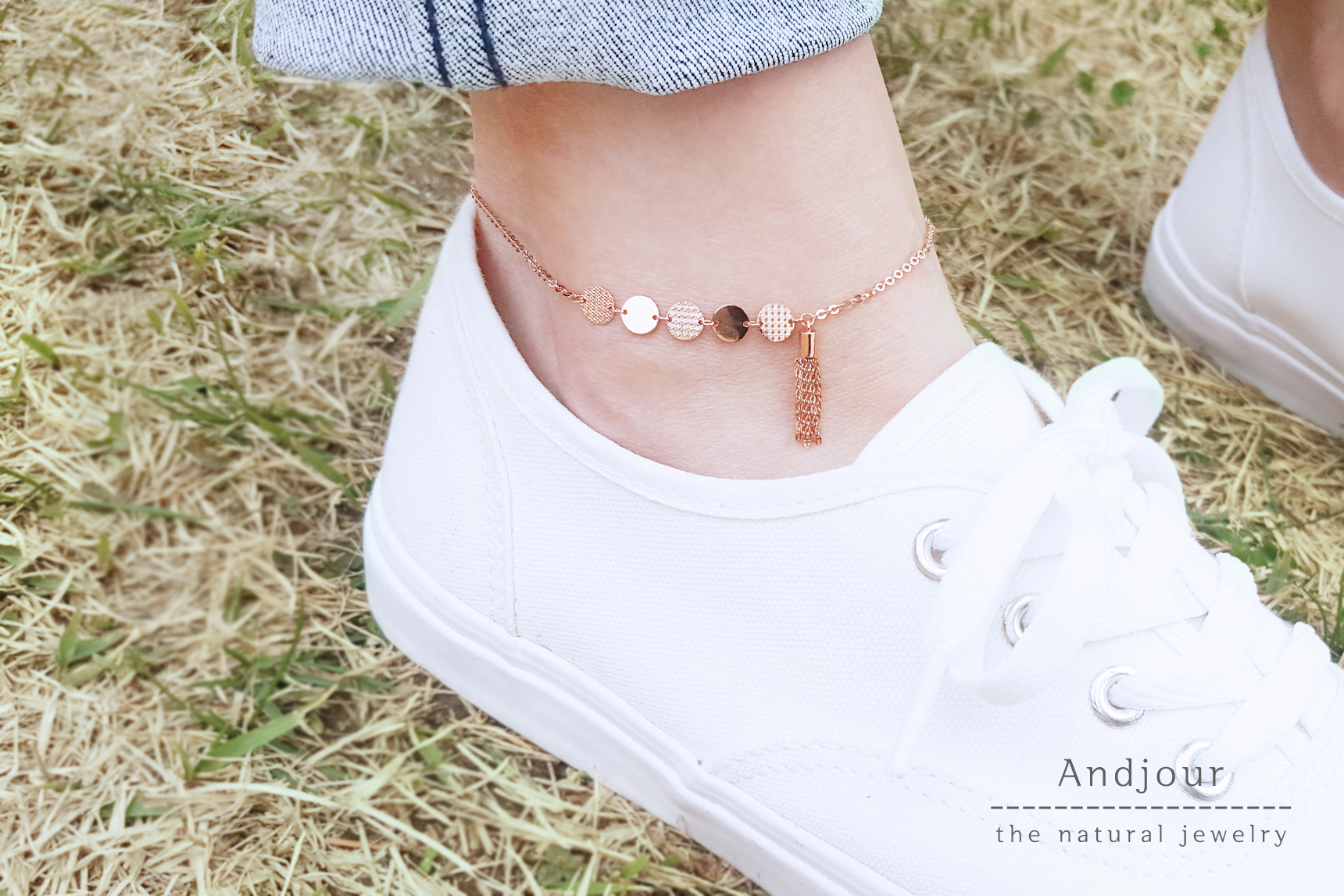 New 14K 18K woman wristband gold tassel chain summ