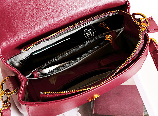 New Cowhide Volume Mini Back Square Cross Bag - NJ