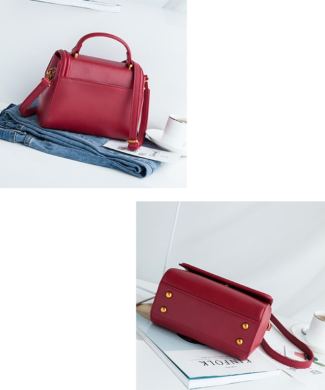 New Cowhide Volume Mini Back Square Cross Bag - NJ