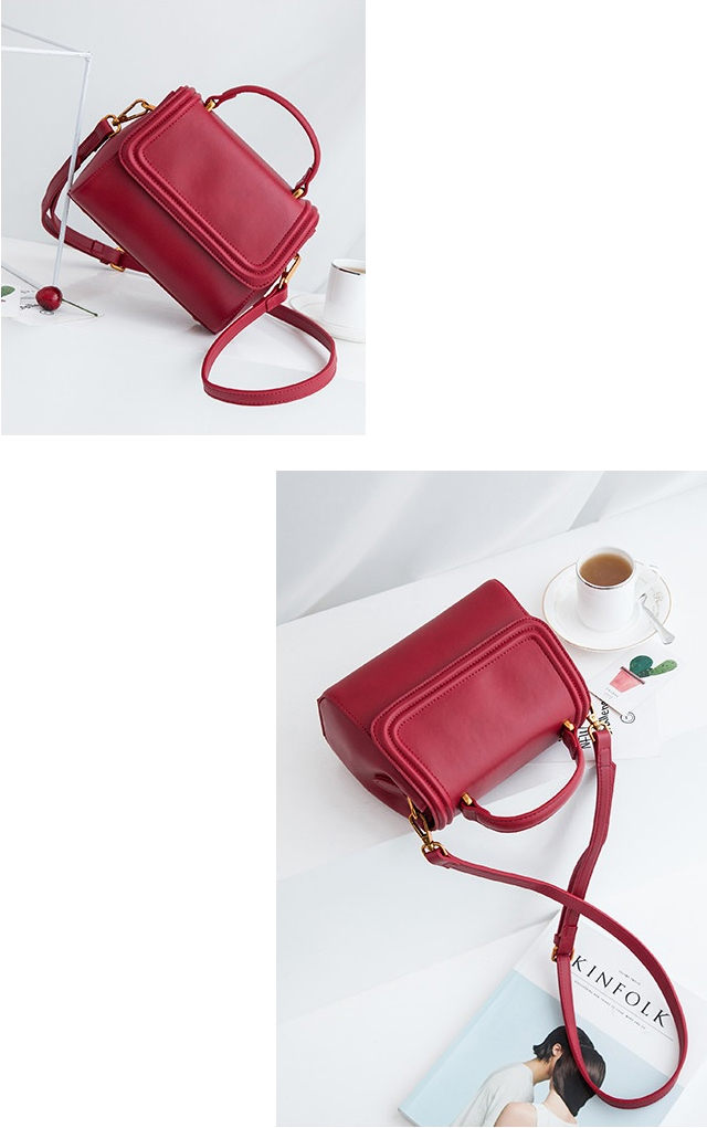 New Cowhide Volume Mini Back Square Cross Bag - NJ