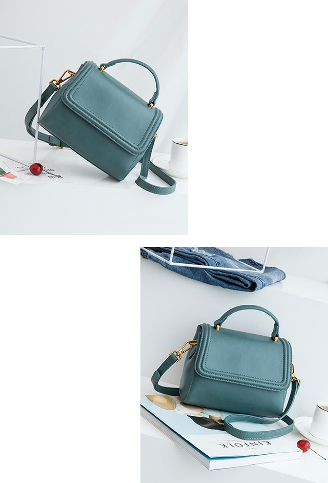 New Cowhide Volume Mini Back Square Cross Bag - NJ