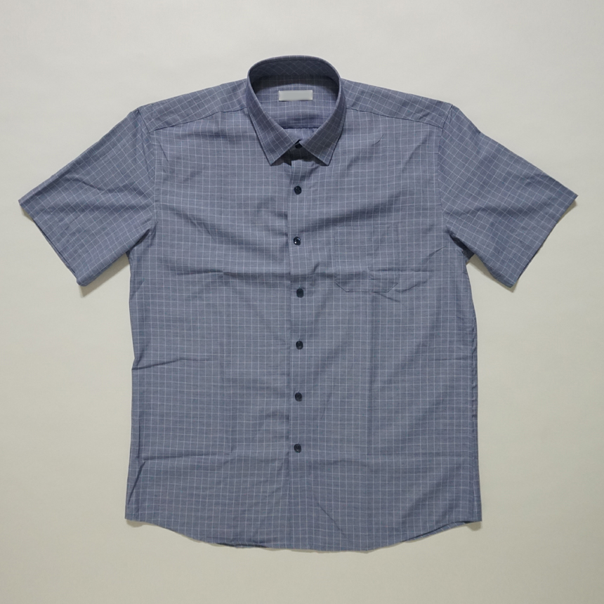 NEW MEN BUSINESS DRESS SHIRT check short sleeve sh