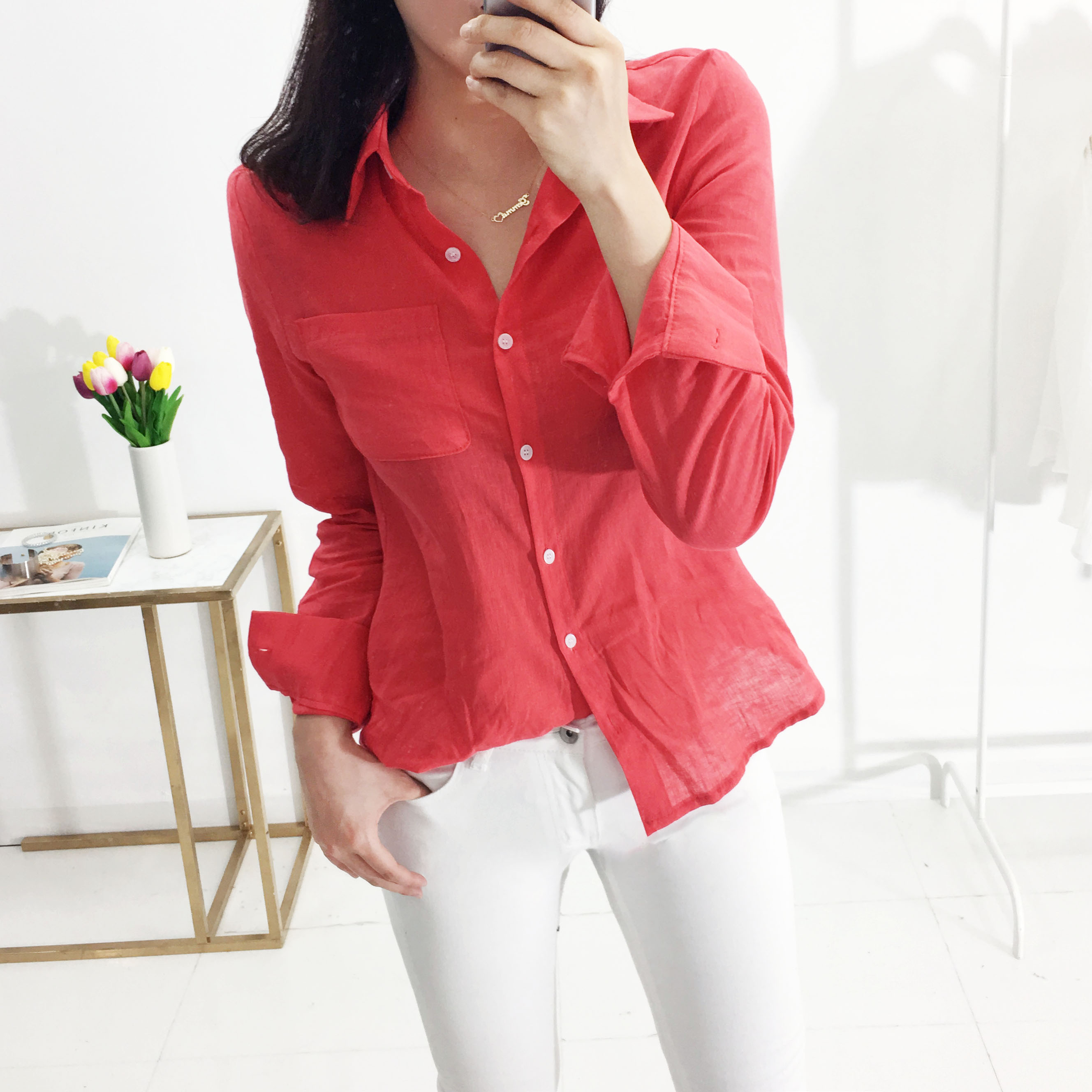 NEW FASHION LADY GIRL Blouse Summer Daily Linen Sh