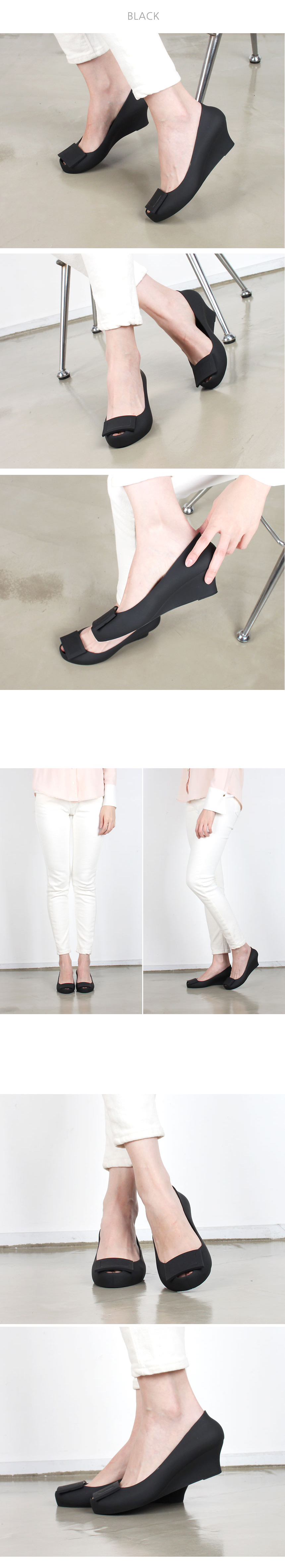 NEW WOMEN JELLY SHOES Square wedge jelly shoes Sum