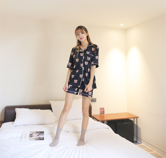 New Bear short-sleeved pajamas set Pajamas Homewea