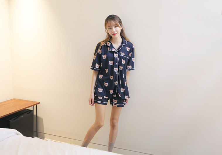 New Bear short-sleeved pajamas set Pajamas Homewea