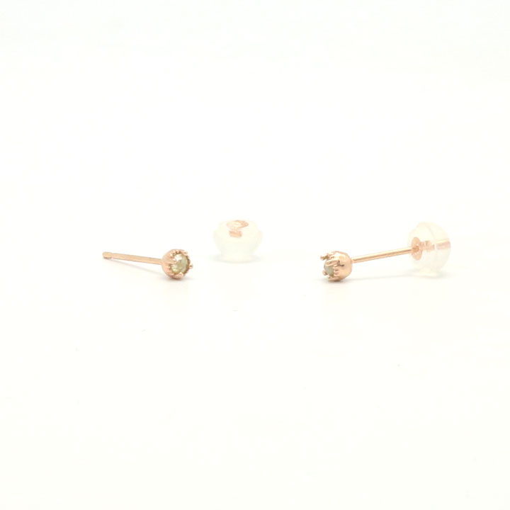 tiny rough diamond 14k earrings - black, olive gre
