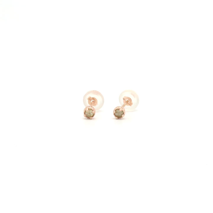 tiny rough diamond 14k earrings - black, olive gre