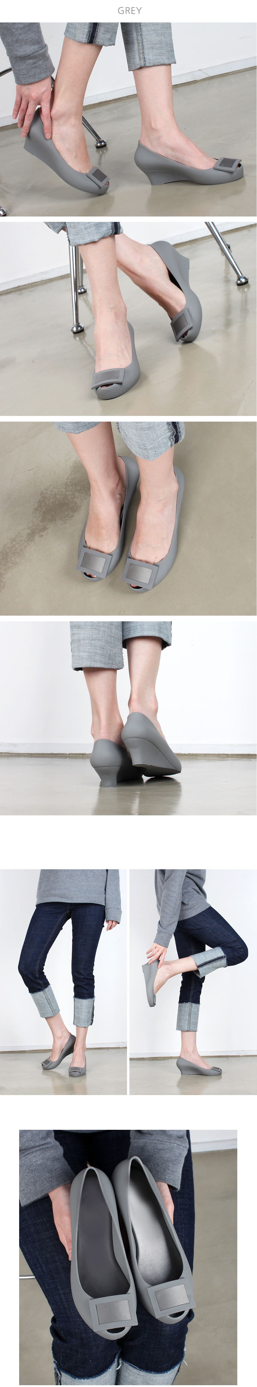 NEW WOMEN JELLY SHOES Square wedge jelly shoes Sum