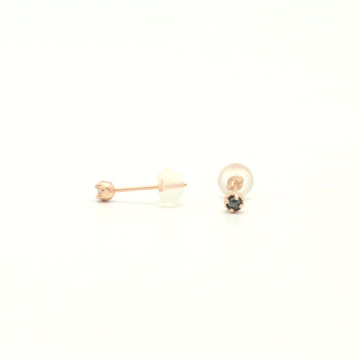 tiny rough diamond 14k earrings - black, olive gre