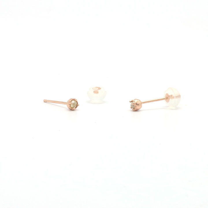 tiny rough diamond 14k earrings - black, olive gre