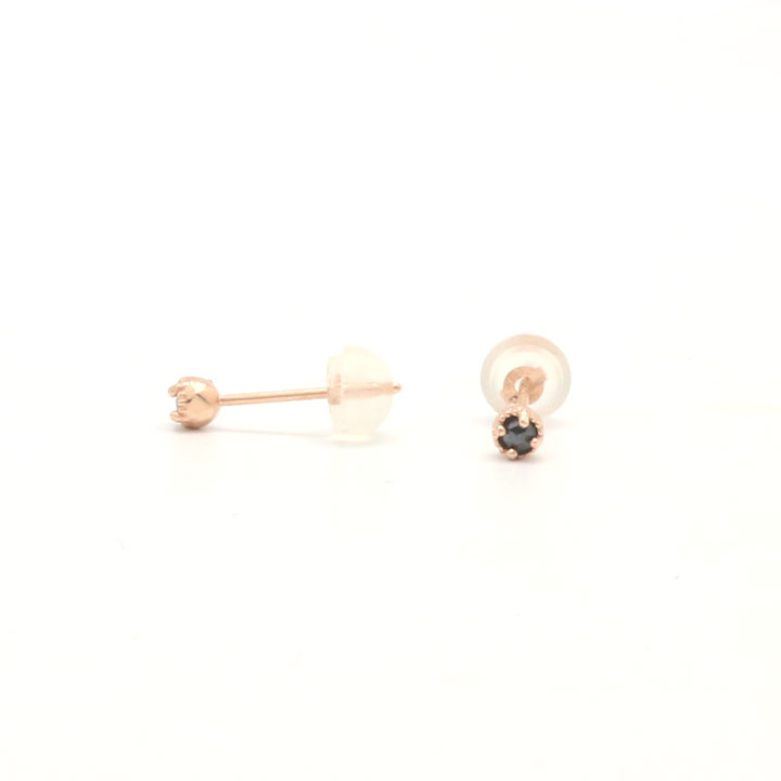tiny rough diamond 14k earrings - black, olive gre
