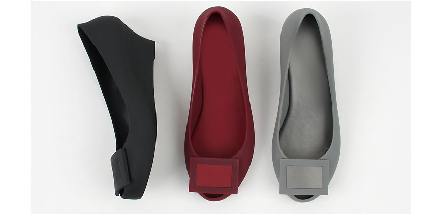 NEW WOMEN JELLY SHOES Square wedge jelly shoes Sum