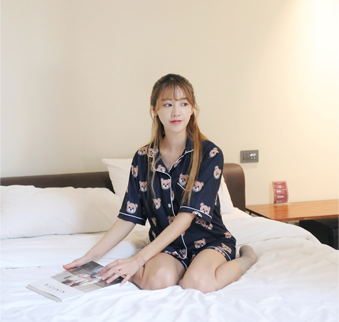 New Bear short-sleeved pajamas set Pajamas Homewea