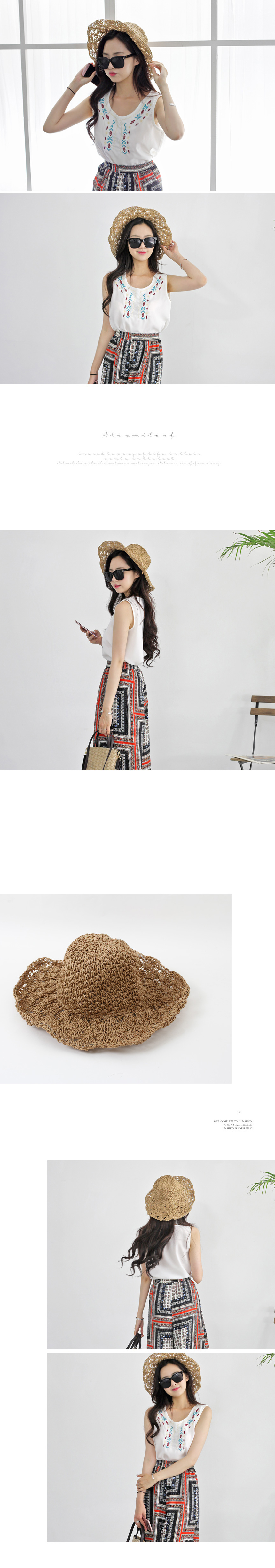 New Hat Simple Straw Raffia Hat Summer Hat Fedora 