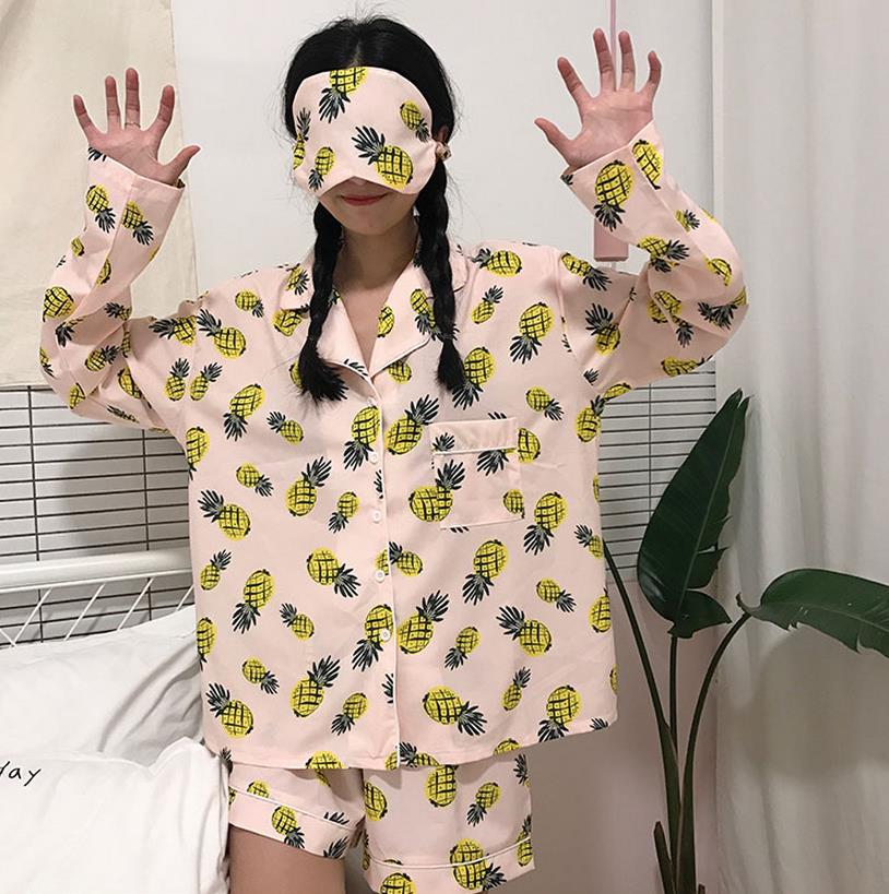 New pineapple pajamas pajama lining set gift party