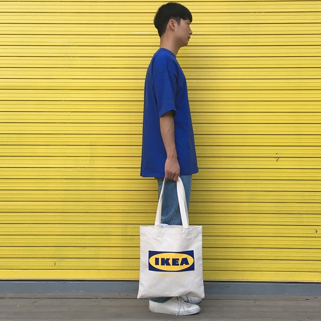 Unisex Eco Bag Back Print Man Woman Street Simple 