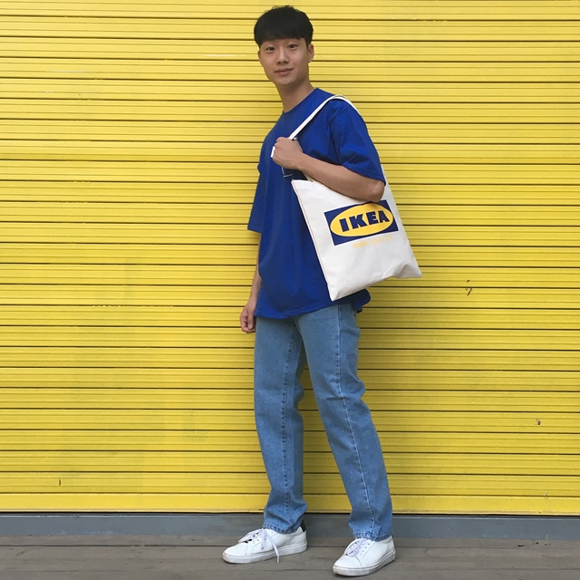 Unisex Eco Bag Back Print Man Woman Street Simple 